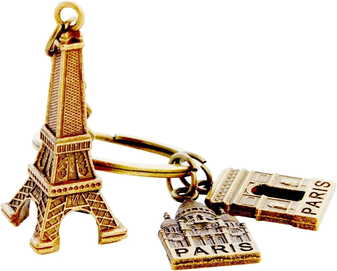 Juvale 6 Pack Paris Keychain, France Souvenir Gift, Eiffel Tower, French Flag, and Arc de Triomphe Metal Key Rings, Ideal Paris Souvenirs from France, Silver/Bronze - Image 8